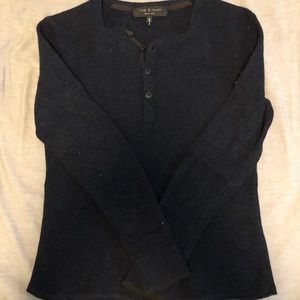 Rag & Bone Men’s Medium Navy Blue Henley